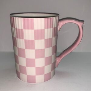 Strawberry Street Pink Checkered Mug